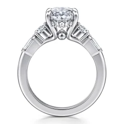 Sale Gabriel & Co. Leane - 14K White Gold Oval Diamond Engagement Ring