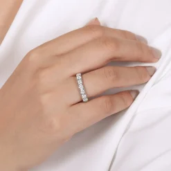 Hot Gabriel & Co. Lecce - 14K White Gold Round 7 Stone Diamond Anniversary Band - 1 ct