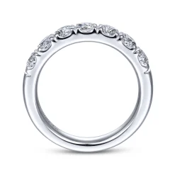 Hot Gabriel & Co. Lecce - 14K White Gold Round 7 Stone Diamond Anniversary Band - 1 ct