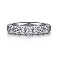 Best Gabriel & Co. Lecce - Platinum 7 Stone French Pave Diamond Wedding Band - 0.67 ct