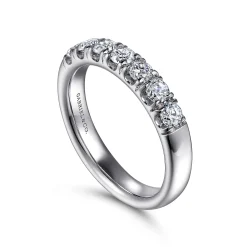 Best Gabriel & Co. Lecce - Platinum 7 Stone French Pave Diamond Wedding Band - 0.67 ct