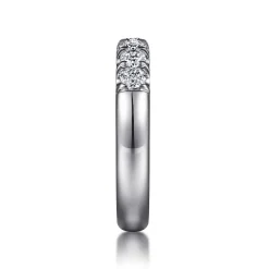 Best Gabriel & Co. Lecce - Platinum 7 Stone French Pave Diamond Wedding Band - 0.67 ct