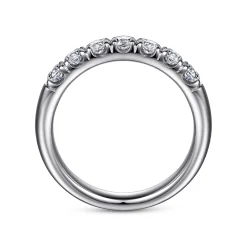 Best Gabriel & Co. Lecce - Platinum 7 Stone French Pave Diamond Wedding Band - 0.67 ct