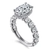 Clearance Gabriel & Co. Leeda - 14K White Gold Oval Hidden Halo Diamond Engagement Ring