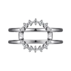 Gabriel & Co. Leeza - 14K White Gold Halo Diamond Ring Enhancer - 0.18 ct