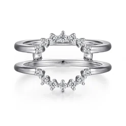 Gabriel & Co. Leeza - 14K White Gold Halo Diamond Ring Enhancer - 0.18 ct