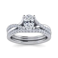 Hot Gabriel & Co. Leigh - 14K White Gold Oval Diamond Engagement Ring