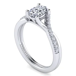 Hot Gabriel & Co. Leigh - 14K White Gold Oval Diamond Engagement Ring