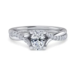 Hot Gabriel & Co. Leigh - 14K White Gold Oval Diamond Engagement Ring