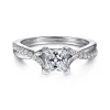 Discount Gabriel & Co. Leigh - 14K White Gold Princess Cut Diamond Engagement Ring