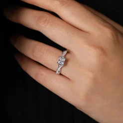 Discount Gabriel & Co. Leigh - 14K White Gold Princess Cut Diamond Engagement Ring