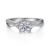 Hot Gabriel & Co. Leigh - 14K White Gold Round Diamond Engagement Ring