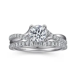 Hot Gabriel & Co. Leigh - 14K White Gold Round Diamond Engagement Ring