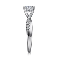 Hot Gabriel & Co. Leigh - 14K White Gold Round Diamond Engagement Ring