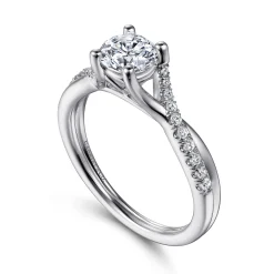Hot Gabriel & Co. Leigh - 14K White Gold Round Diamond Engagement Ring