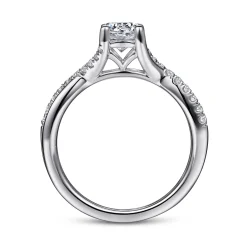 Hot Gabriel & Co. Leigh - 14K White Gold Round Diamond Engagement Ring