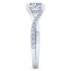 Outlet Gabriel & Co. Leigh - 14K White Gold Twisted Round Diamond Engagement Ring