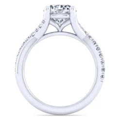 Outlet Gabriel & Co. Leigh - 14K White Gold Twisted Round Diamond Engagement Ring