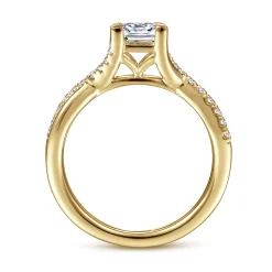 Best Gabriel & Co. Leigh - 14K Yellow Gold Princess Cut Diamond Engagement Ring