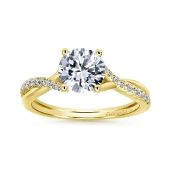 Discount Gabriel & Co. Leigh - 14K Yellow Gold Round Diamond Engagement Ring