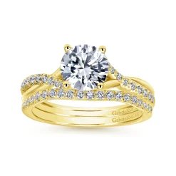 Discount Gabriel & Co. Leigh - 14K Yellow Gold Round Diamond Engagement Ring