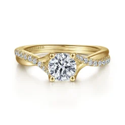 Discount Gabriel & Co. Leigh - 14K Yellow Gold Round Diamond Engagement Ring