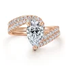 Discount Gabriel & Co. Leina - 14K Rose Gold Bypass Pear Shape Hidden Halo Diamond Engagement Ring