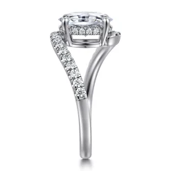 Outlet Gabriel & Co. Leina - 14K White Gold Bypass Oval Shape Hidden Halo Diamond Engagement Ring