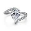 Discount Gabriel & Co. Leina - 14K White Gold Bypass Pear Shape Hidden Halo Diamond Engagement Ring