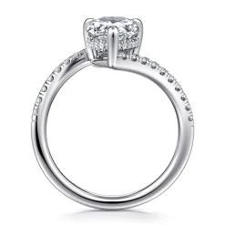 Discount Gabriel & Co. Leina - 14K White Gold Bypass Pear Shape Hidden Halo Diamond Engagement Ring