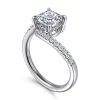 Outlet Gabriel & Co. Leina - 14K White Gold Cushion Hidden Halo Diamond Engagement Ring