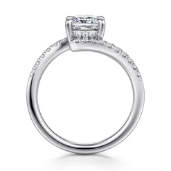 Outlet Gabriel & Co. Leina - 14K White Gold Cushion Hidden Halo Diamond Engagement Ring
