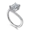 Clearance Gabriel & Co. Leina - 14K White Gold Emerald Cut Hidden Halo Diamond Engagement Ring