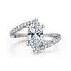 Outlet Gabriel & Co. Leina - 14K White Gold Marquise Shape Hidden Halo Diamond Engagement Ring