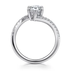 Outlet Gabriel & Co. Leina - 14K White Gold Marquise Shape Hidden Halo Diamond Engagement Ring