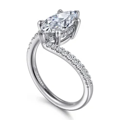 Outlet Gabriel & Co. Leina - 14K White Gold Marquise Shape Hidden Halo Diamond Engagement Ring