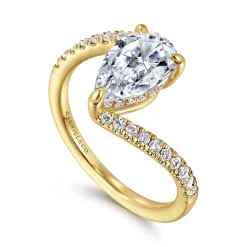 Online Gabriel & Co. Leina - 14K Yellow Gold Bypass Pear Shape Hidden Halo Diamond Engagement Ring