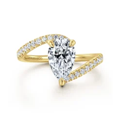 Online Gabriel & Co. Leina - 14K Yellow Gold Bypass Pear Shape Hidden Halo Diamond Engagement Ring