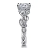 Gabriel & Co. Lena - 14K White Gold Floral Emerald Cut Diamond Engagement Ring