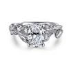 Discount Gabriel & Co. Lena - 14K White Gold Floral Oval Diamond Engagement Ring