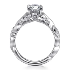 Sale Gabriel & Co. Lena - 14K White Gold Floral Pear Shape Diamond Engagement Ring