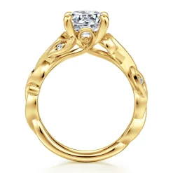 Online Gabriel & Co. Lena - 14K Yellow Gold Floral Round Diamond Engagement Ring