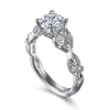 Gabriel & Co. Lena - Platinum Floral Round Diamond Engagement Ring