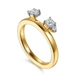 Outlet Gabriel & Co. Lennon - 14K Yellow Gold Princess and Round Diamond Enhancer - 0.35 ct
