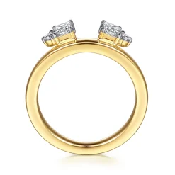 Outlet Gabriel & Co. Lennon - 14K Yellow Gold Princess and Round Diamond Enhancer - 0.35 ct