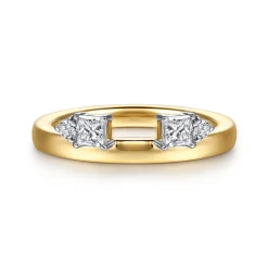 Outlet Gabriel & Co. Lennon - 14K Yellow Gold Princess and Round Diamond Enhancer - 0.35 ct
