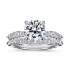 Outlet Gabriel & Co. Leya - 14K White Gold Bezel Prong Set Round Diamond Engagement Ring