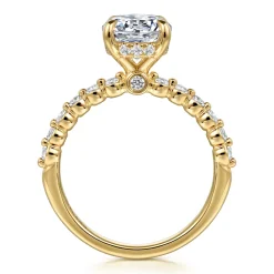 Gabriel & Co. Leya - 14K Yellow Gold Bezel Prong Set Round Diamond Engagement Ring