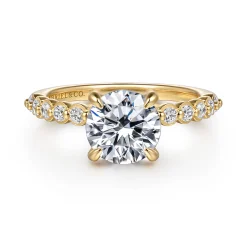 Gabriel & Co. Leya - 14K Yellow Gold Bezel Prong Set Round Diamond Engagement Ring