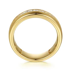 Hot Gabriel & Co. Liane - 14K Yellow Gold Channel Setting Princess Cut Diamond Anniversary Band - 0.9 ct